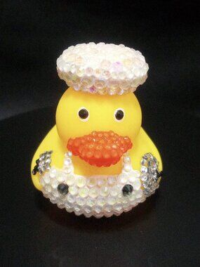 Bedazzled Chef Rubber Duck – Bling Decor Collectible –  Sparkly Mini Duck